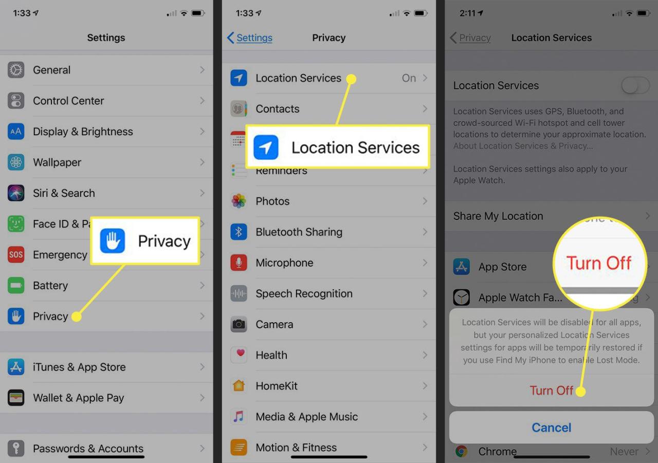 Cara mematikan gps di iphone