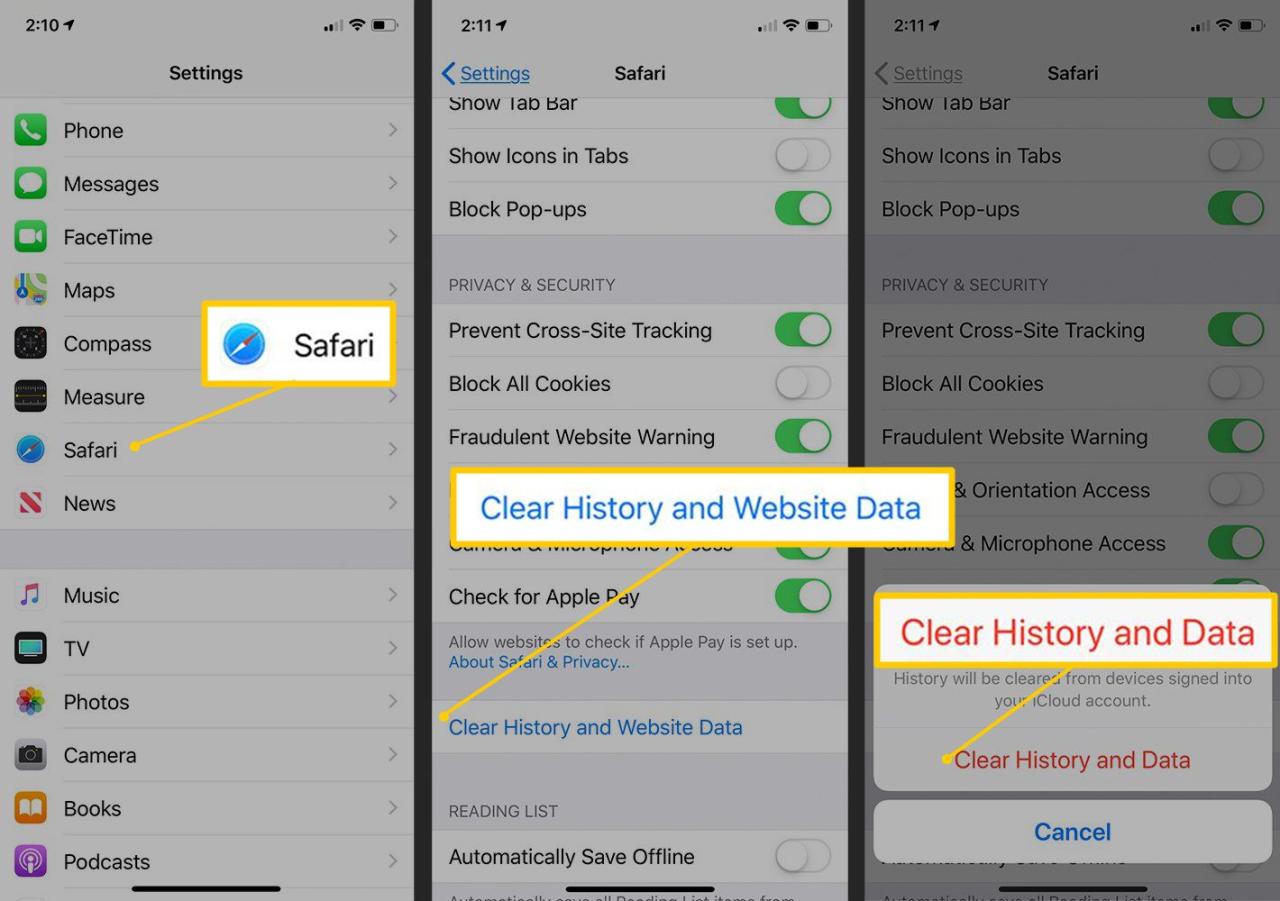 Cara membersihkan cache iphone