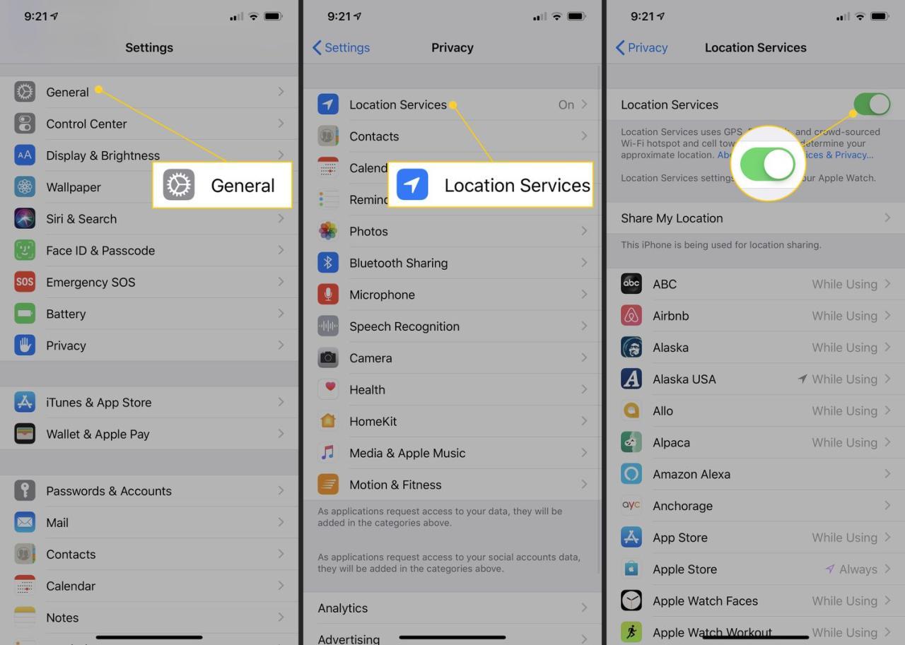 Cara mematikan lokasi di iphone