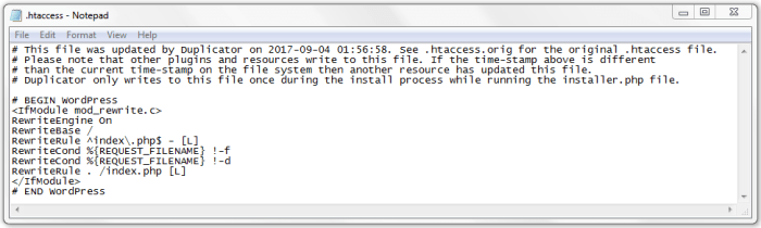 Htaccess file create default command examples