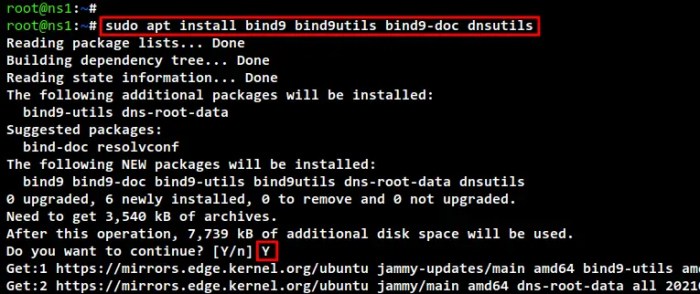 Apt get install bind9 adalah perintah untuk