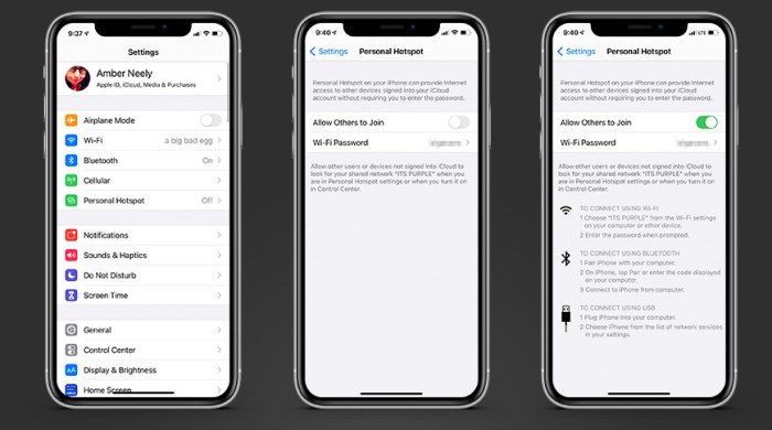 Hotspot iphone mobile setup ios screen second