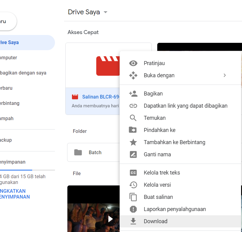 Cara download di google drive yang limit