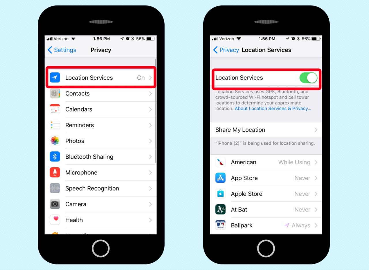 Cara mematikan lokasi di iphone