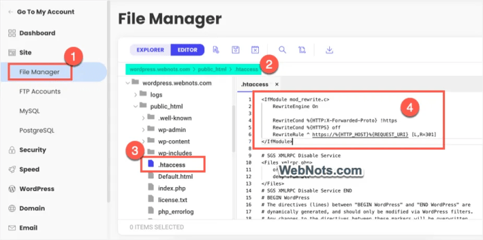 Htaccess force https