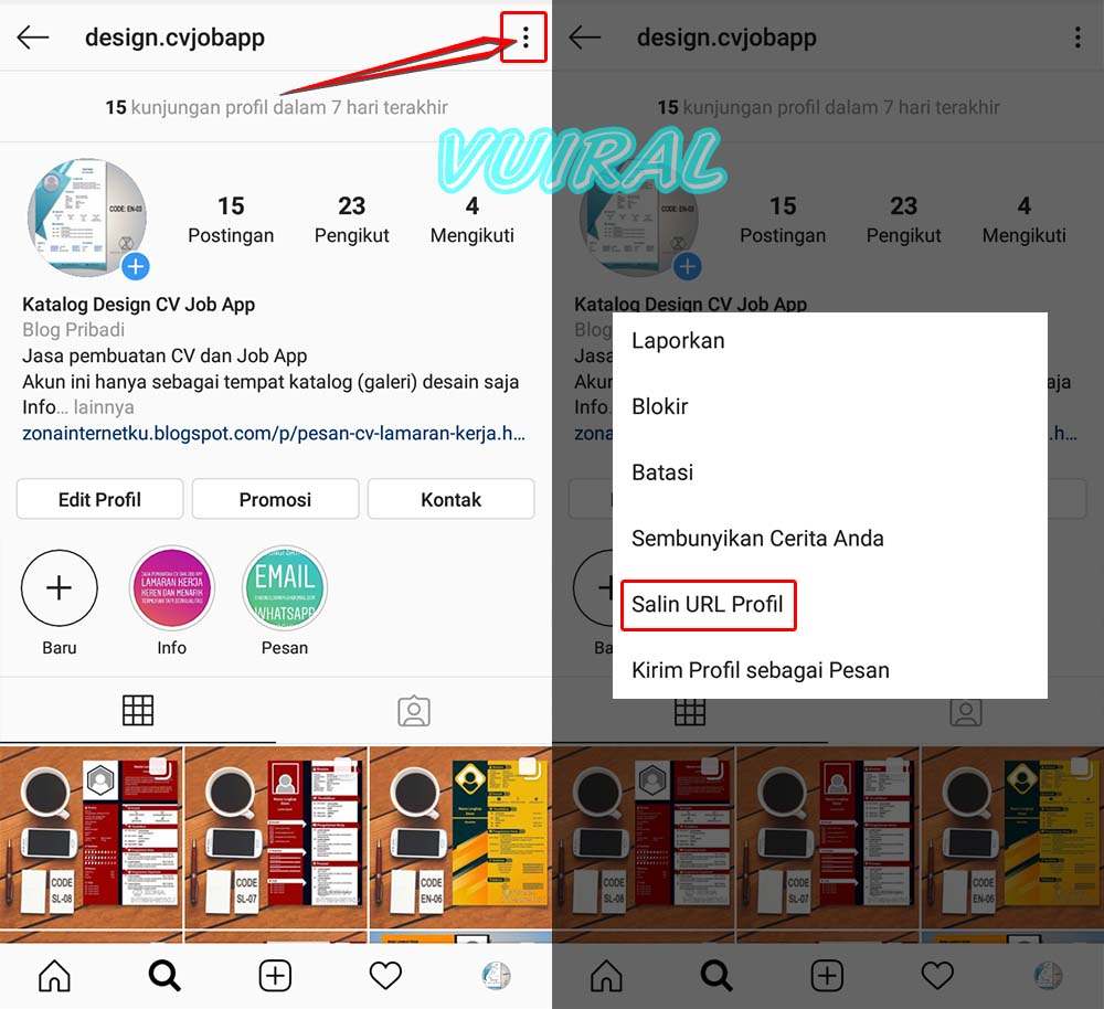 Cara bikin link di instagram