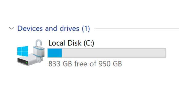 Disk space adalah