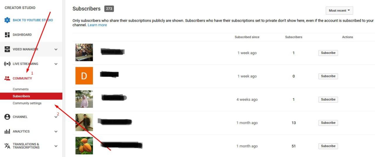 Cara melihat daftar subscriber