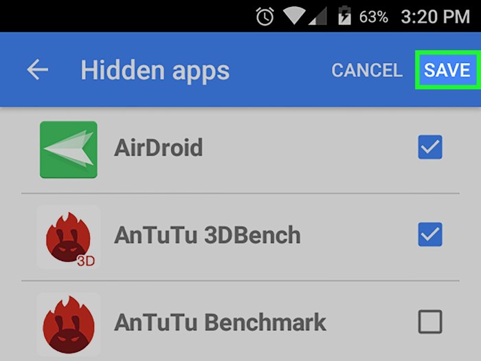 Cara hide aplikasi di android