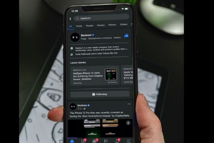 Cara dark mode facebook android