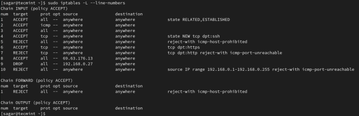 Perintah iptables