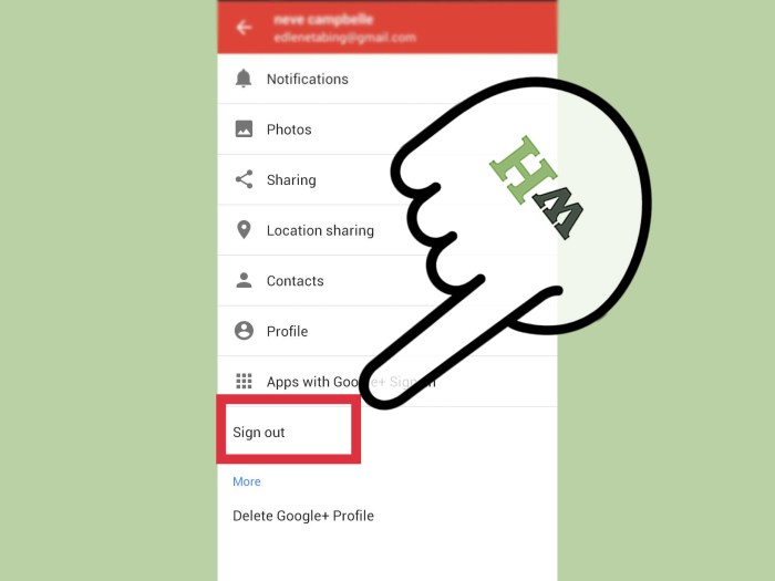 Cara logout gmail di android