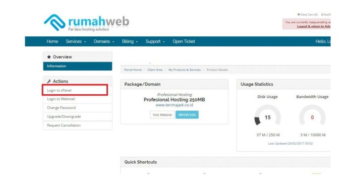 Rumahweb clientzone