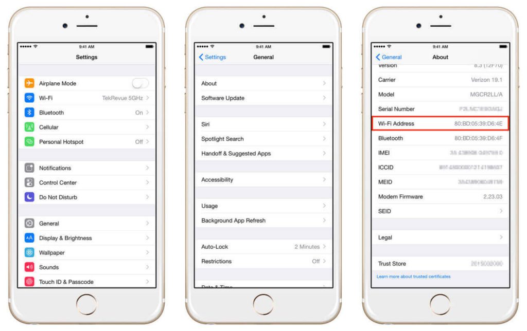 Cara melihat mac address iphone