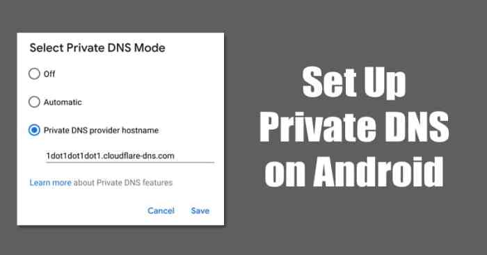 Cara setting dns pribadi di android