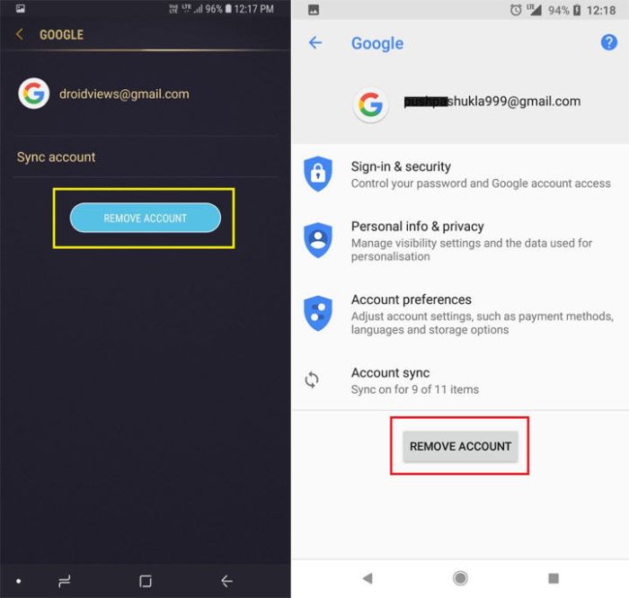 Cara mengeluarkan akun google di android