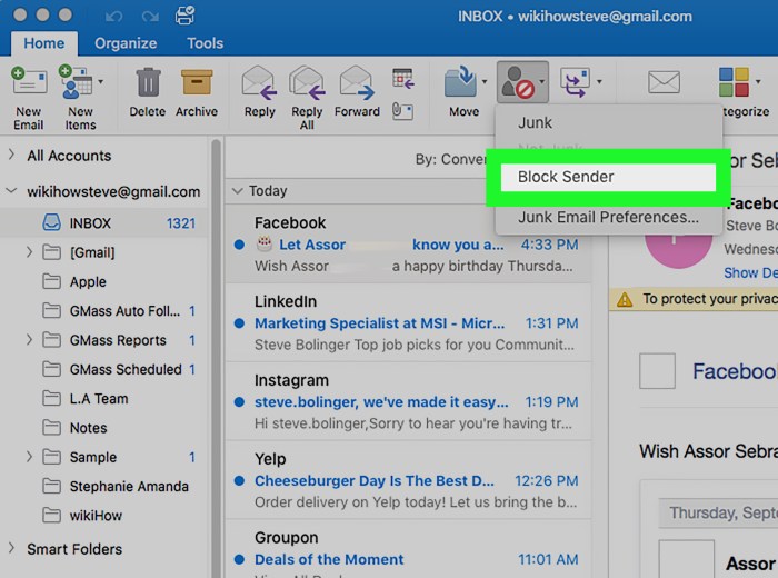 Outlook junk mac mail stop pc wikihow find step