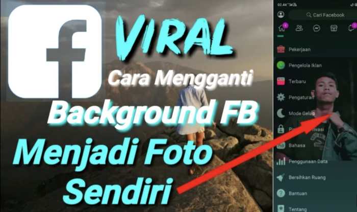 Cara mengganti background fb di android