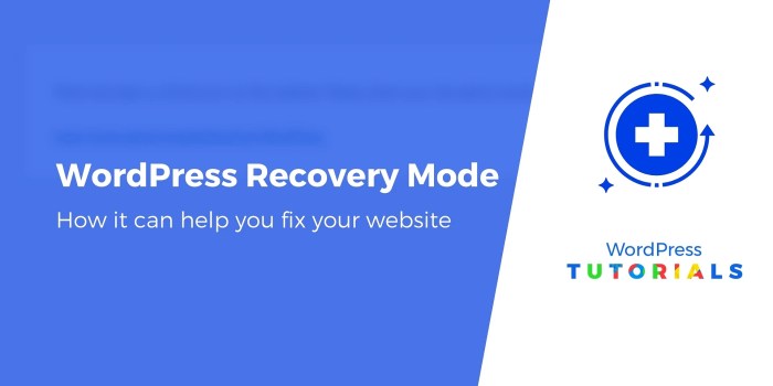 Recovery mode wordpress