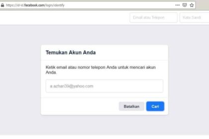 Cara masuk facebook dengan kata sandi lama