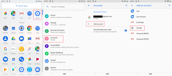 Cara mengganti akun google di android