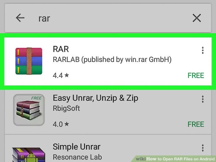 Cara membuka file rar di android