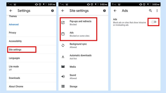 Cara blokir iklan di chrome android