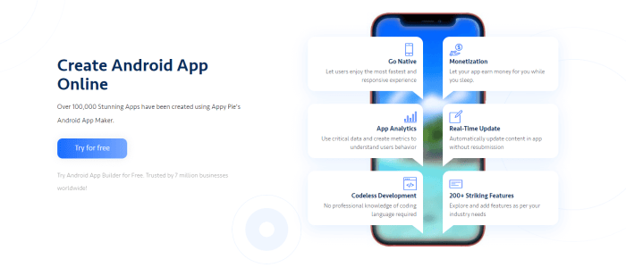 App android appsgeyser builder template step create