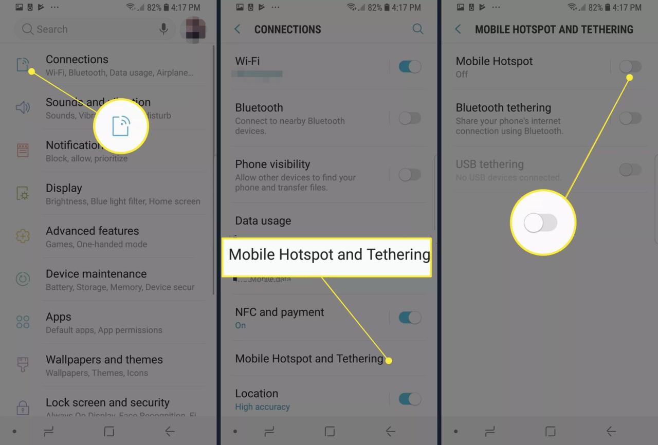 Hotspot tethering connection idg