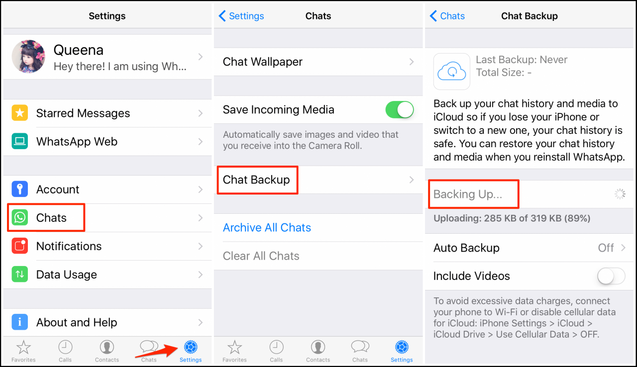 Whatsapp icloud encryption backup iphone backups chat quietly late added