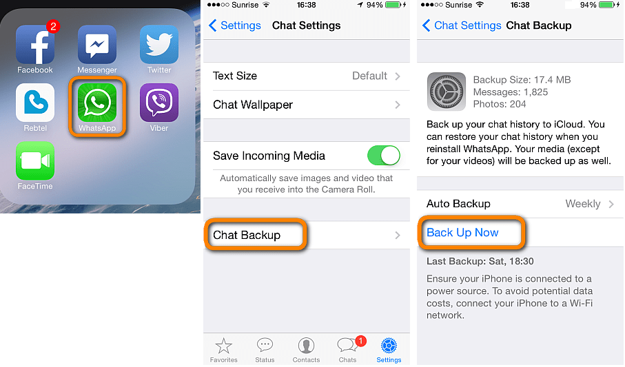 Cara mencadangkan wa di iphone