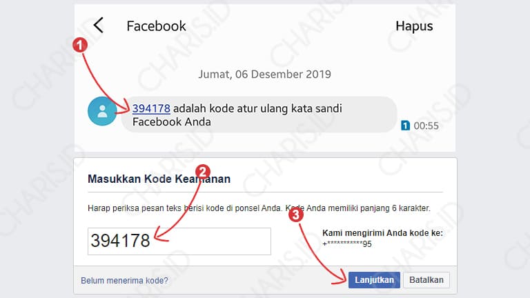 Sandi kata lupa langkah lewat opsi pastikan nomor masuk sentuh muncul angka sekarang