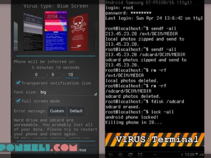 Cara membuat virus android