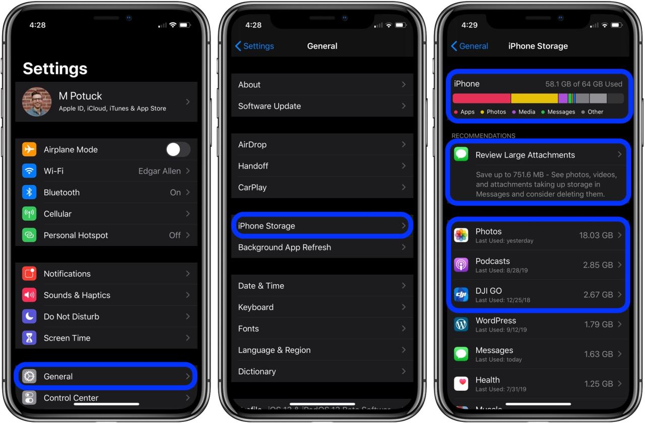 Cara melihat storage iphone