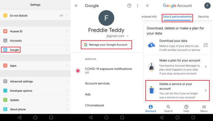 Cara hapus akun gmail di android