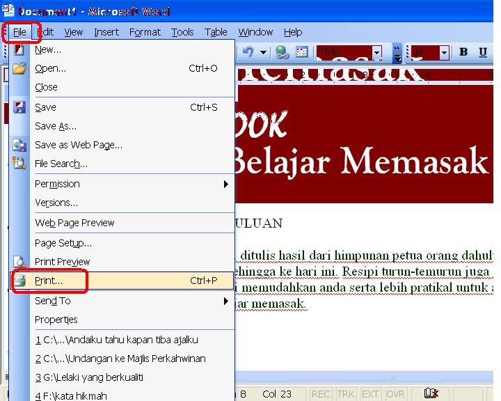 Cara membuat file pdf