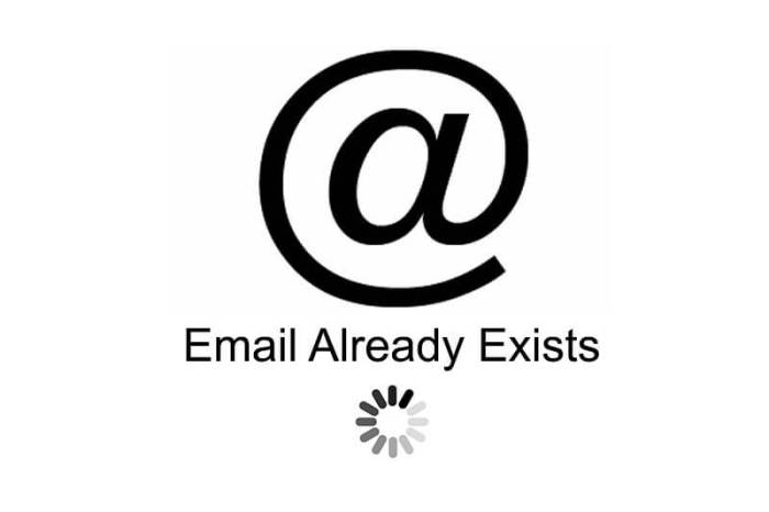 Email already exists address user password belongs tell if reset then