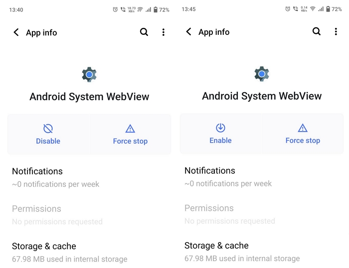 Cara mengaktifkan android system webview