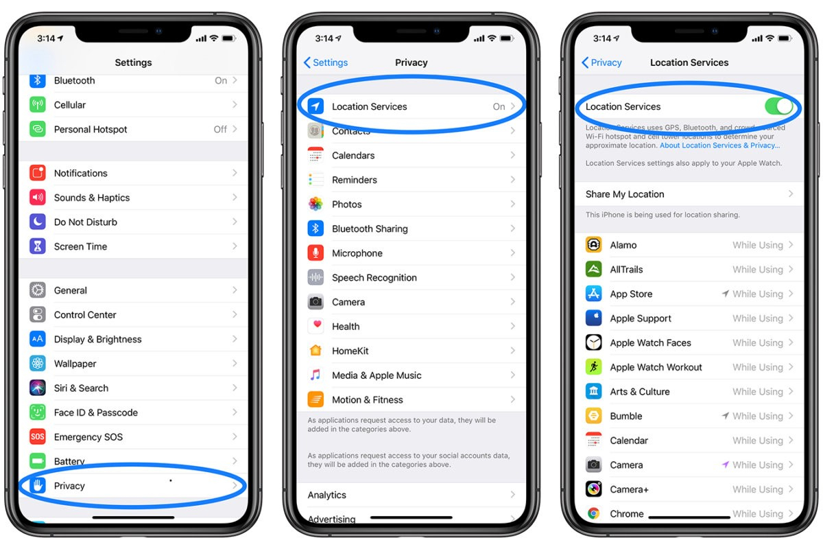 Cara mematikan lokasi iphone