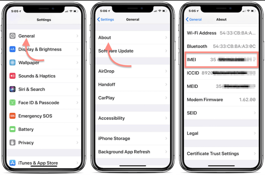 Imei iphone check number find 6s