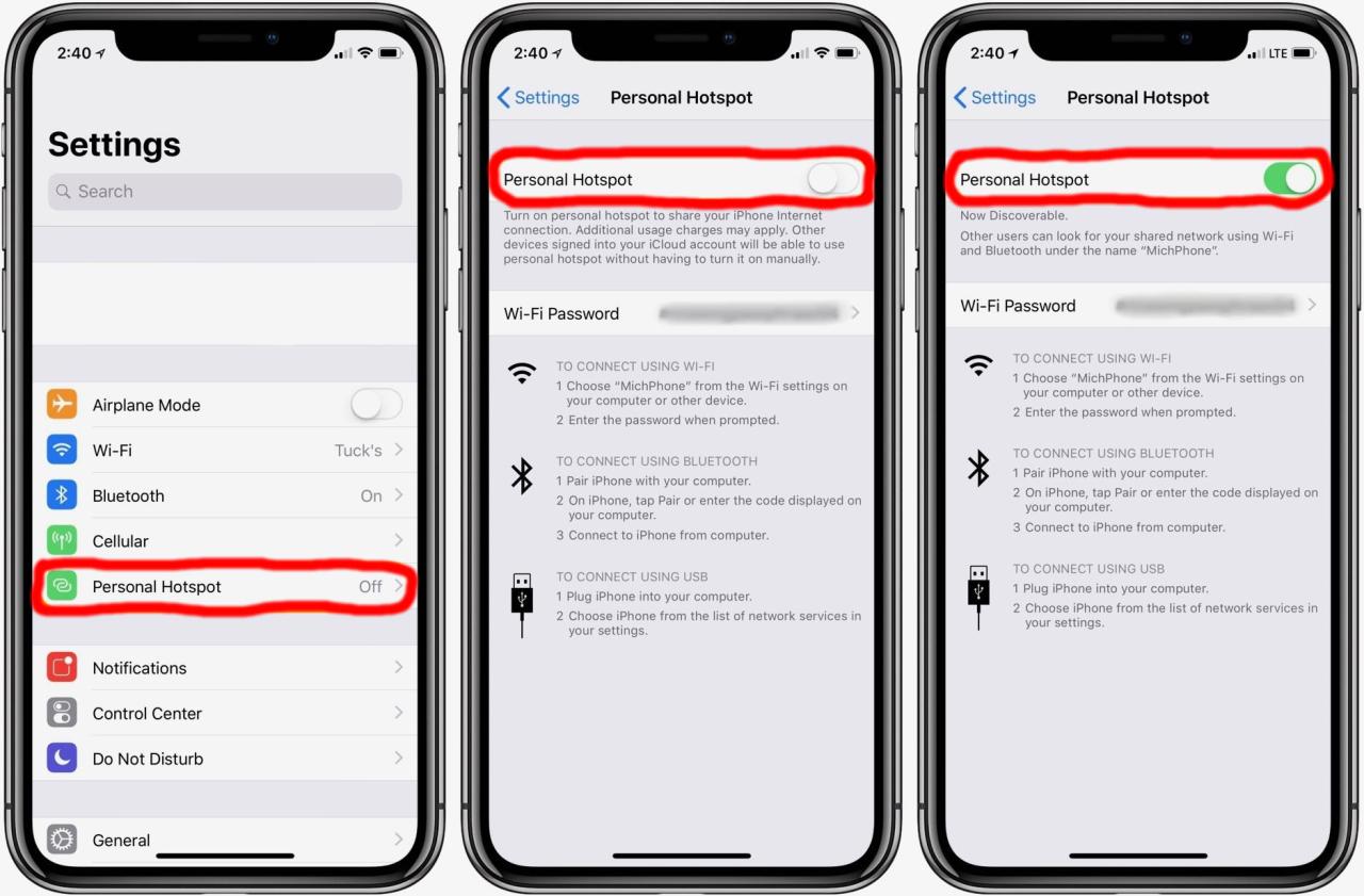 Cara menampilkan hotspot di iphone