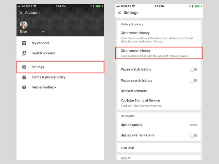 Cara menghapus riwayat penelusuran youtube di hp android