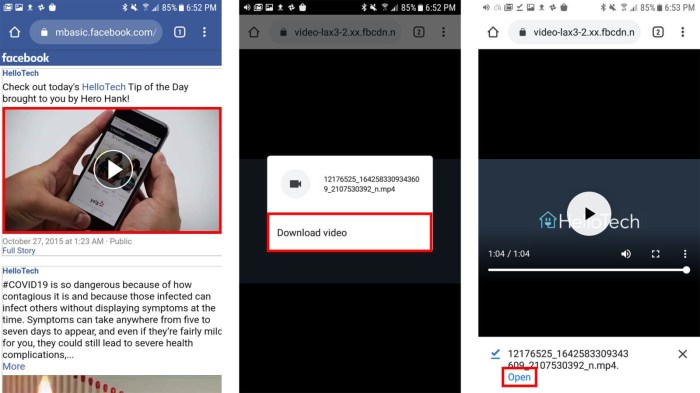 Cara download video di facebook di android