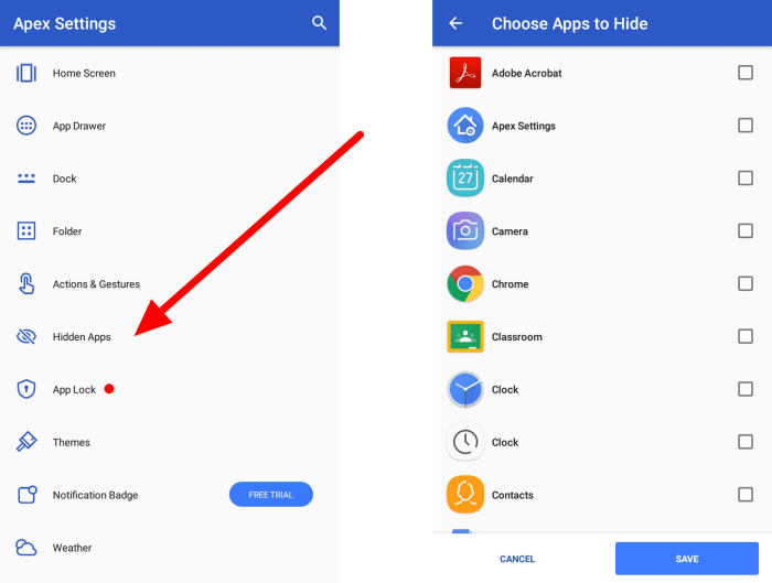 Cara hide aplikasi di android