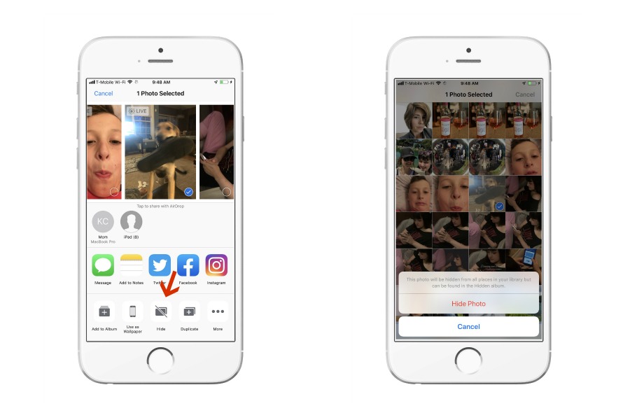 Cara hidden foto di iphone