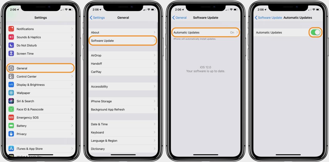 Cara update ios iphone