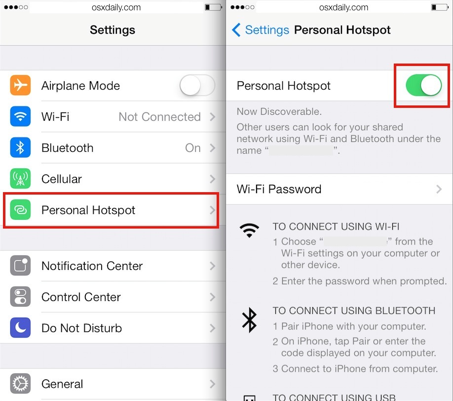 Cara hotspot di iphone