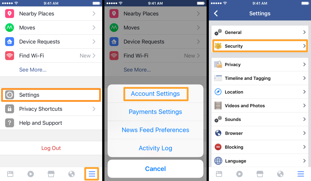 Cara logout facebook di iphone