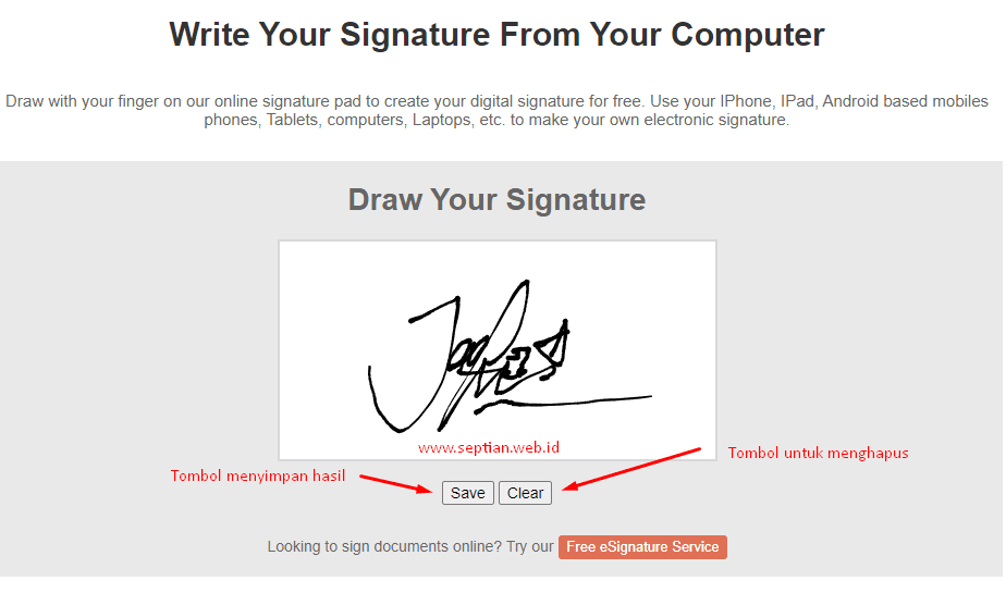 Cara digital signature