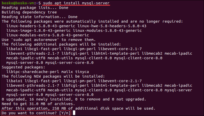 Install mysql ubuntu